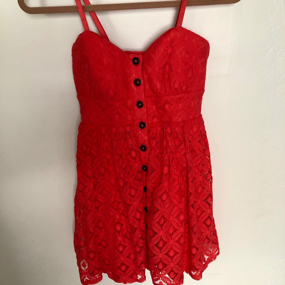 Trixxi Small Coral Mini Sundress